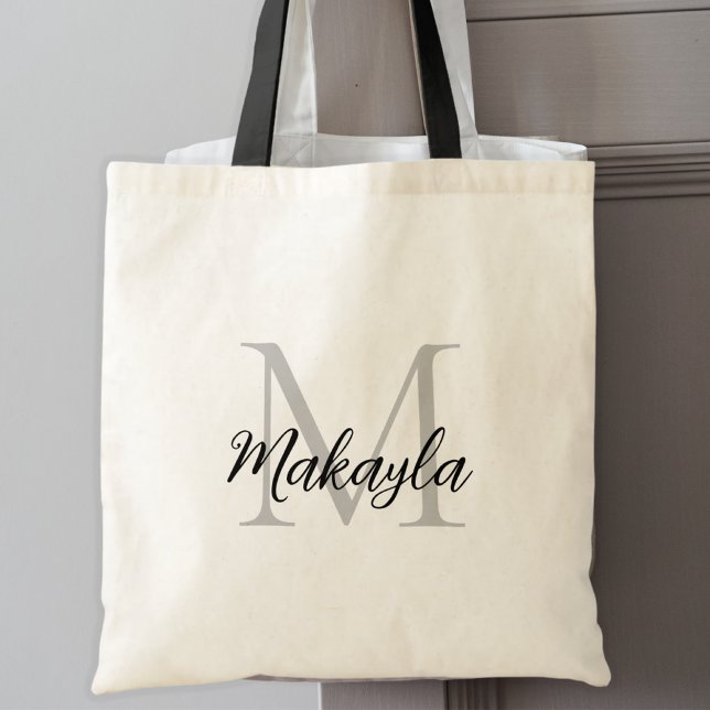 Elegant Black Personlig Monogram Tygkasse (Skapare uppladdad)