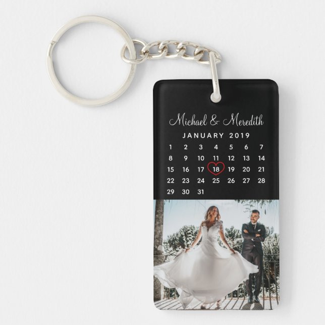 Elegant Black Photo Bröllop-årskalender (Framsidan)