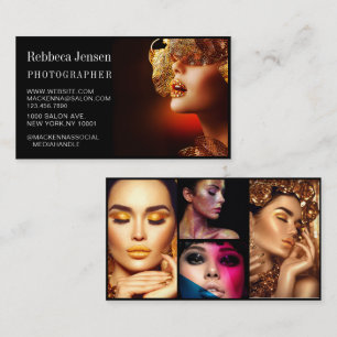 Elegant Black Photo Collage Modern Photography Visitkort