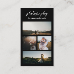 Elegant Black Photo Collage Modern Photography Visitkort