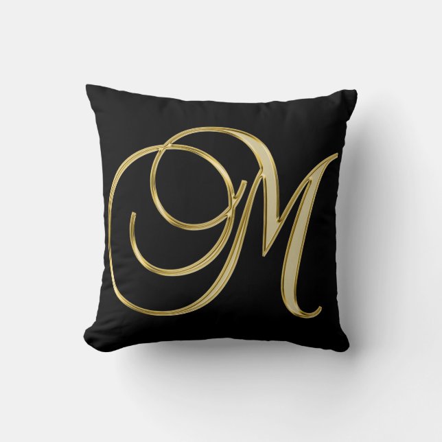 ELEGANT BLACK PILLOW MED GOLDEN-INFORMATION KUDDE (Framsida)