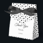 Elegant Black Polka dots på Vita Party Presentaskar<br><div class="desc">Chic svart polka dots på vit favoritruta för part.</div>