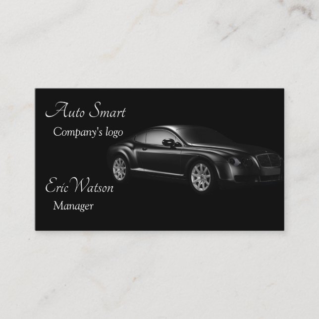 Elegant Black Professionell Automobile Visitkort (Framsida)