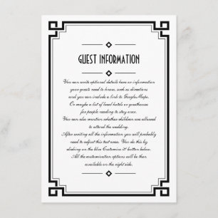 Elegant Black Ram Art Deco Bröllop-inmatningskort Tilläggskort