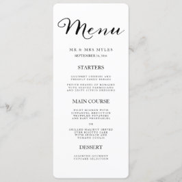 Elegant Black Rand Bröllop Menu Meny
