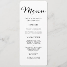 Elegant Black Rand Bröllop Menu Meny