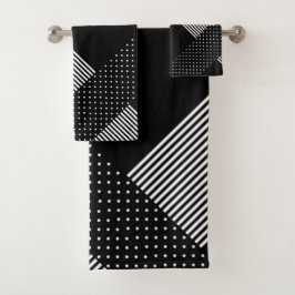 Elegant Black Rand White Polka Dot Geometrical