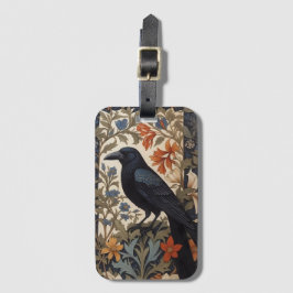 Elegant Black Raven William Morris Inspired Blommi Bagagebricka