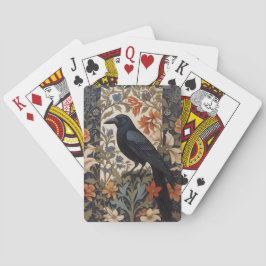 Elegant Black Raven William Morris Inspired Blommi Casinokort