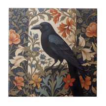Elegant Black Raven William Morris Inspired Blommi