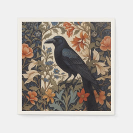 Elegant Black Raven William Morris Inspired Blommi Pappersservett