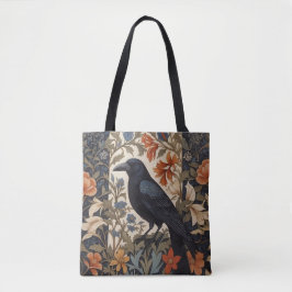 Elegant Black Raven William Morris Inspired Blommi Tygkasse