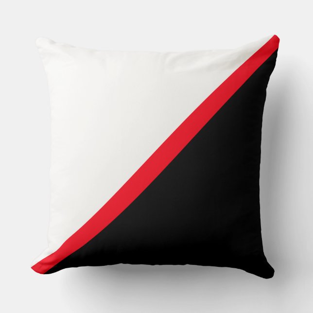 Elegant Black Red and White Kudde (Framsida)