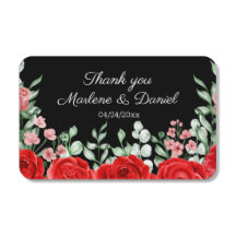 Elegant Black & Red Blommigt Bröllop