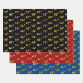Elegant Black, Red, Blue, Faux Guld 66:e händelsen