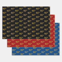 Elegant Black, Red, Blue, Faux Guld 95:e händelsen