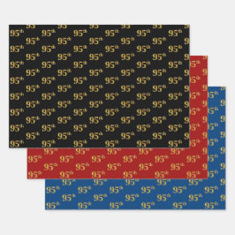 Elegant Black, Red, Blue, Faux Guld 95:e händelsen