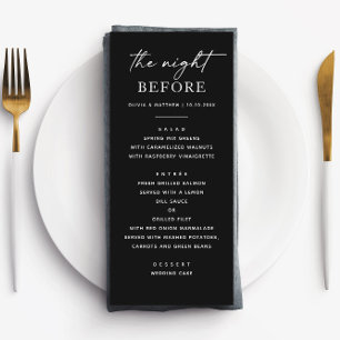 Elegant Black Rehearsal Middag Modern minimalist Meny