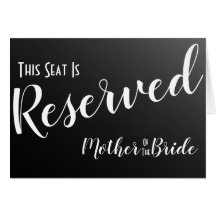 Elegant Black Reserved Seat Bröllop Sign