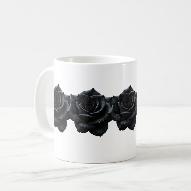 Elegant Black Ro Coffee Mugg (Framsida vänster)