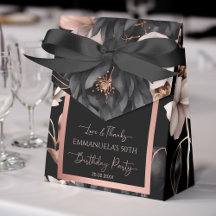 Elegant Black ro guld födelsedag gynnar mall