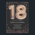 Elegant Black Ro Guld Glitter 18th Girl Birthday Inbjudningar<br><div class="desc">Elegant Black Ro Guld Glitter 18th Girl Birthday</div>