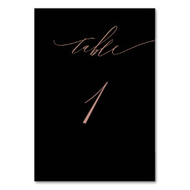 Elegant Black Ro Guld Skript nr 1 Bröllop Bord Bordsnummer