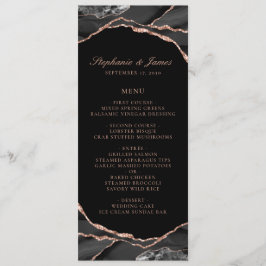 Elegant Black Ro guldoljagate Bröllop Meny