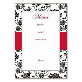 Elegant Black Ro Menu Bordsnummer