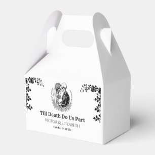 Elegant Black Ro "Till döden" Skeleton Bröllop Presentaskar