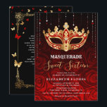 Elegant Black Röd ros Guld Masquerad Sweet 16 Inbjudningar<br><div class="desc">Byt rött till alternativen ANY färg guld, silver och ro guld för att perfekt komplettera ditt unika maskerade tema sött 16 party! Raphaela Wilson, den unika SVG-teckningen ge, ger dig kreativet flexibilitet att utan problem ändra färg tillsammans med guld. Att fira en elegant mardi gras/Halloween themed bröllop, en Hollywood stil...</div>