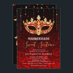 Elegant Black Röd ros Guld Masquerad Sweet 16 Inbjudningar<br><div class="desc">Byt rött till alternativen ANY färg guld, silver och ro guld för att perfekt komplettera ditt unika maskerade tema sött 16 party! Raphaela Wilson, den unika SVG-teckningen ge, ger dig kreativet flexibilitet att utan problem ändra färg tillsammans med guld. Att fira en elegant mardi gras/Halloween themed bröllop, en Hollywood stil...</div>