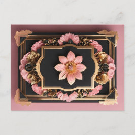 Elegant Black Rosa 3D Flower Design Hälsning Card Vykort