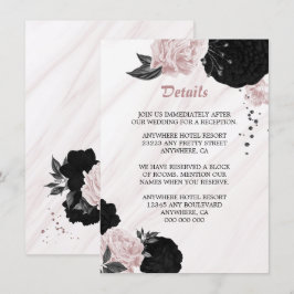 Elegant Black rosa blommor, detaljförslutningskort Tilläggskort