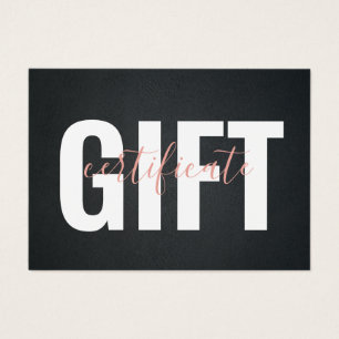 Elegant Black Rosa Business Gift-certifikat Visitkort