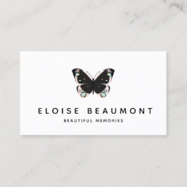 Elegant Black Rosa Butterfly Event Planner Visitkort