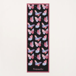 Elegant Black Rosa Butterfly Mönster Zen Yoga