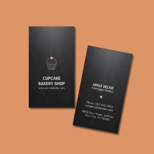 Elegant Black Rosa Cupcoa Sweet Bakery Shop Visitkort