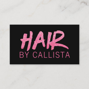 Elegant Black Rosa Glitter Hair Visitkort