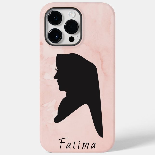 Elegant Black & Rosa Hijab Girl Iphone case (Baksida)