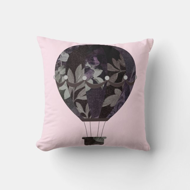 ELEGANT BLACK ROSA LUFTBALLONG CUSHION KUDDE (Framsida)