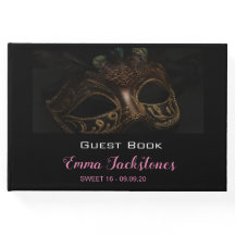 Elegant Black & Rosa Mask Masquerad Sweet 16