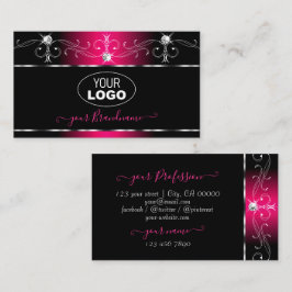 Elegant Black Rosa Ornate Gnistra judar med Logoty Visitkort