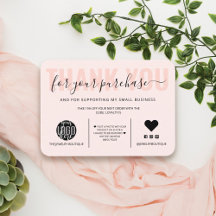 Elegant Black Rosa Script Logotyp Customer Tack