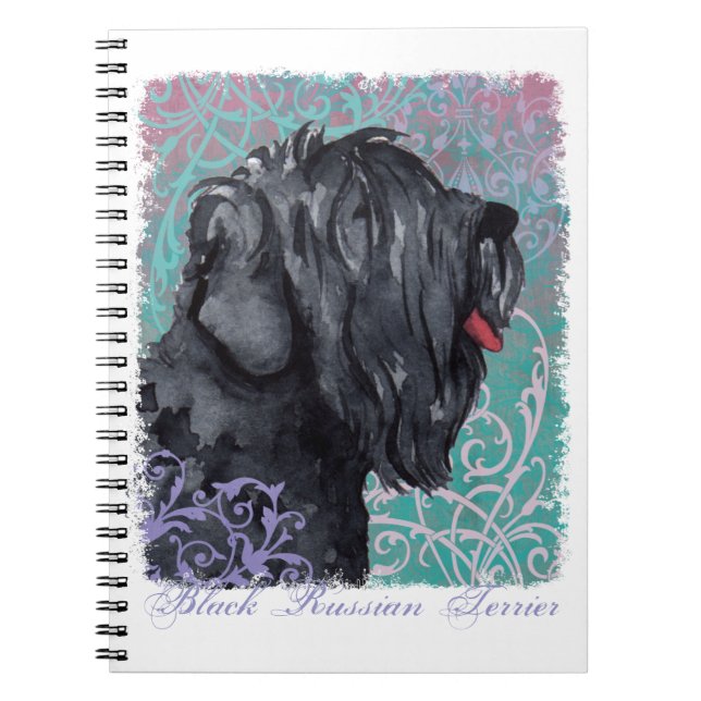 Elegant Black Russian Terrier Anteckningsbok (Framsidan)