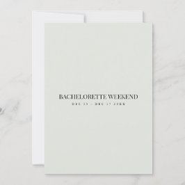 Elegant Black & Sage Bachelorette Helg Card Inbjudningar