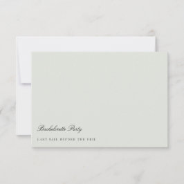 Elegant Black & Sage Grönt Bachelorette Party Card Inbjudningar