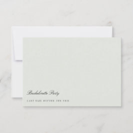 Elegant Black & Sage Grönt Bachelorette Party Card Inbjudningar