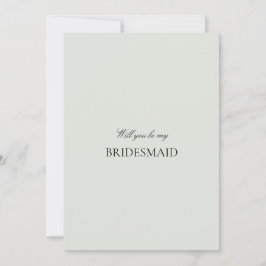 Elegant Black Sage Grönt Bridesmaid Frieri kort