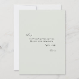 Elegant Black Sage Grönt Bridesmaid Frieri kort